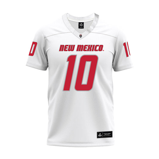 New Mexico - NCAA Football : Darren Agu - White Premium Football Jersey-0