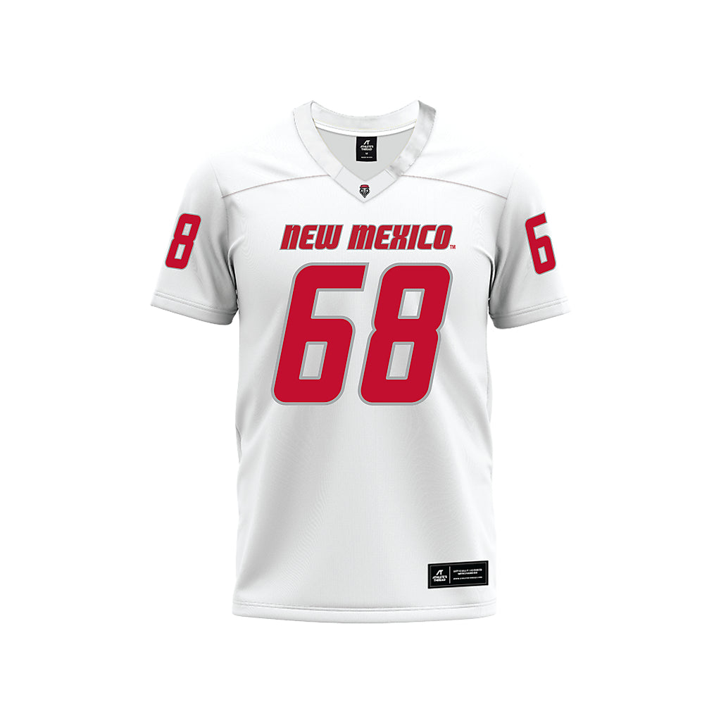 New Mexico - NCAA Football : Tyler Lawrence - White Premium Football Jersey-0