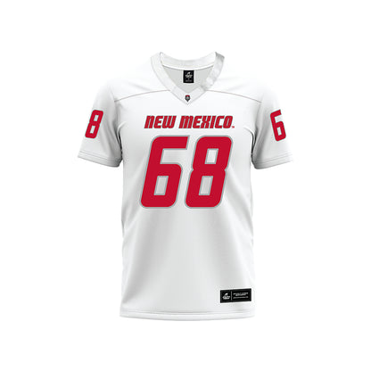 New Mexico - NCAA Football : Tyler Lawrence - White Premium Football Jersey-0