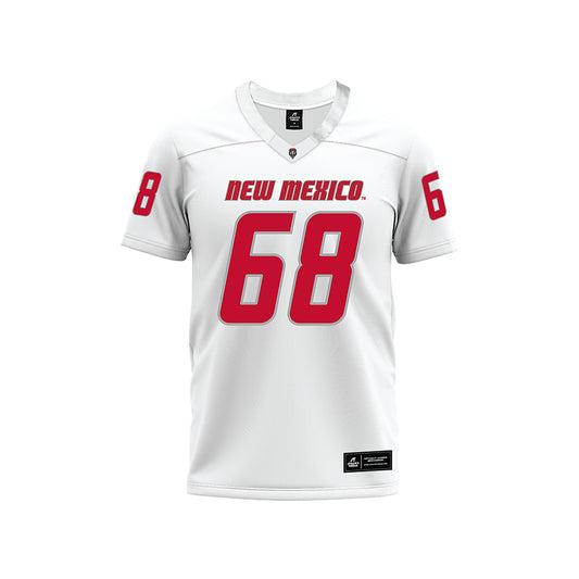 New Mexico - NCAA Football : Tyler Lawrence - White Premium Football Jersey-0
