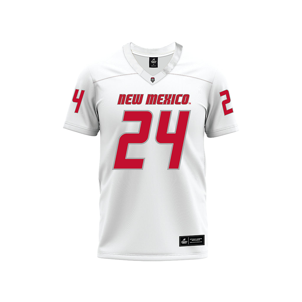 New Mexico - NCAA Football : Jayden Wilson - White Premium Football Jersey-0