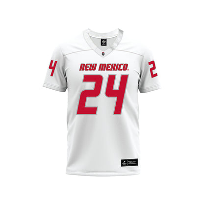 New Mexico - NCAA Football : Jayden Wilson - White Premium Football Jersey-0