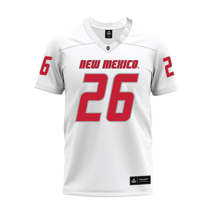 New Mexico - NCAA Football : KJ Cherry - White Premium Football Jersey-0