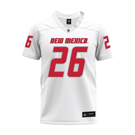 New Mexico - NCAA Football : KJ Cherry - White Premium Football Jersey-0