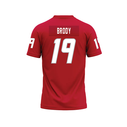 New Mexico - NCAA Football : Elijah Brody - Red Premium Football Jersey-1