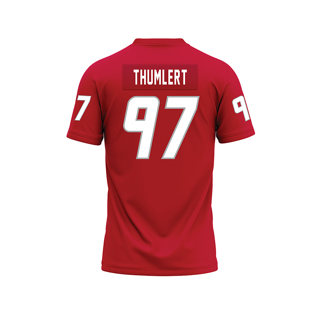 New Mexico - NCAA Football : Cody Thumlert - Red Premium Football Jersey-1