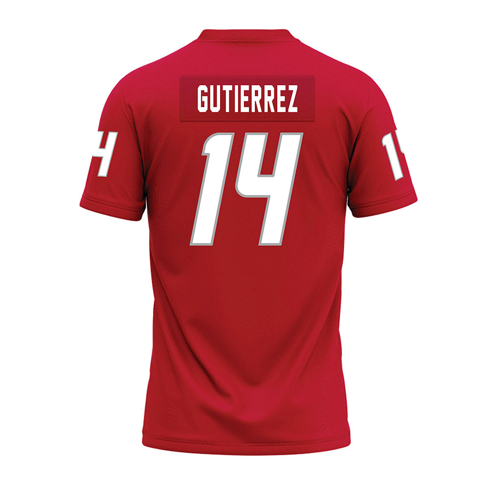 New Mexico - NCAA Football : Melaki Gutierrez - Red Premium Football Jersey-1