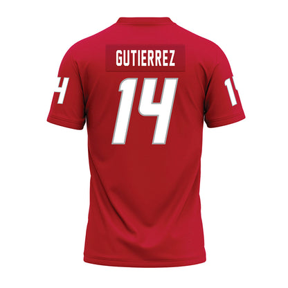 New Mexico - NCAA Football : Melaki Gutierrez - Red Premium Football Jersey-1