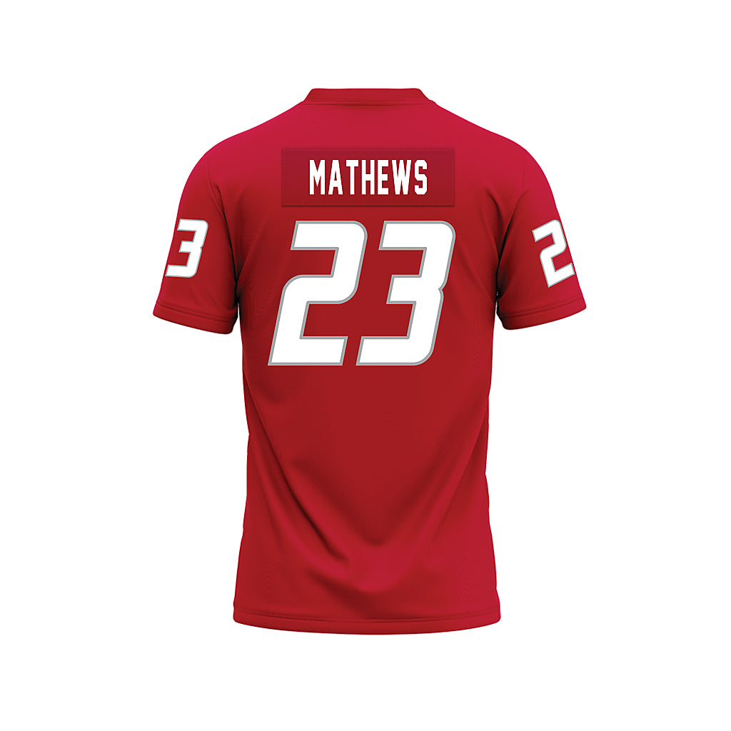New Mexico - NCAA Football : Cameron Mathews - Red Premium Football Jersey-1