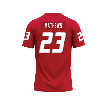 New Mexico - NCAA Football : Cameron Mathews - Red Premium Football Jersey-1