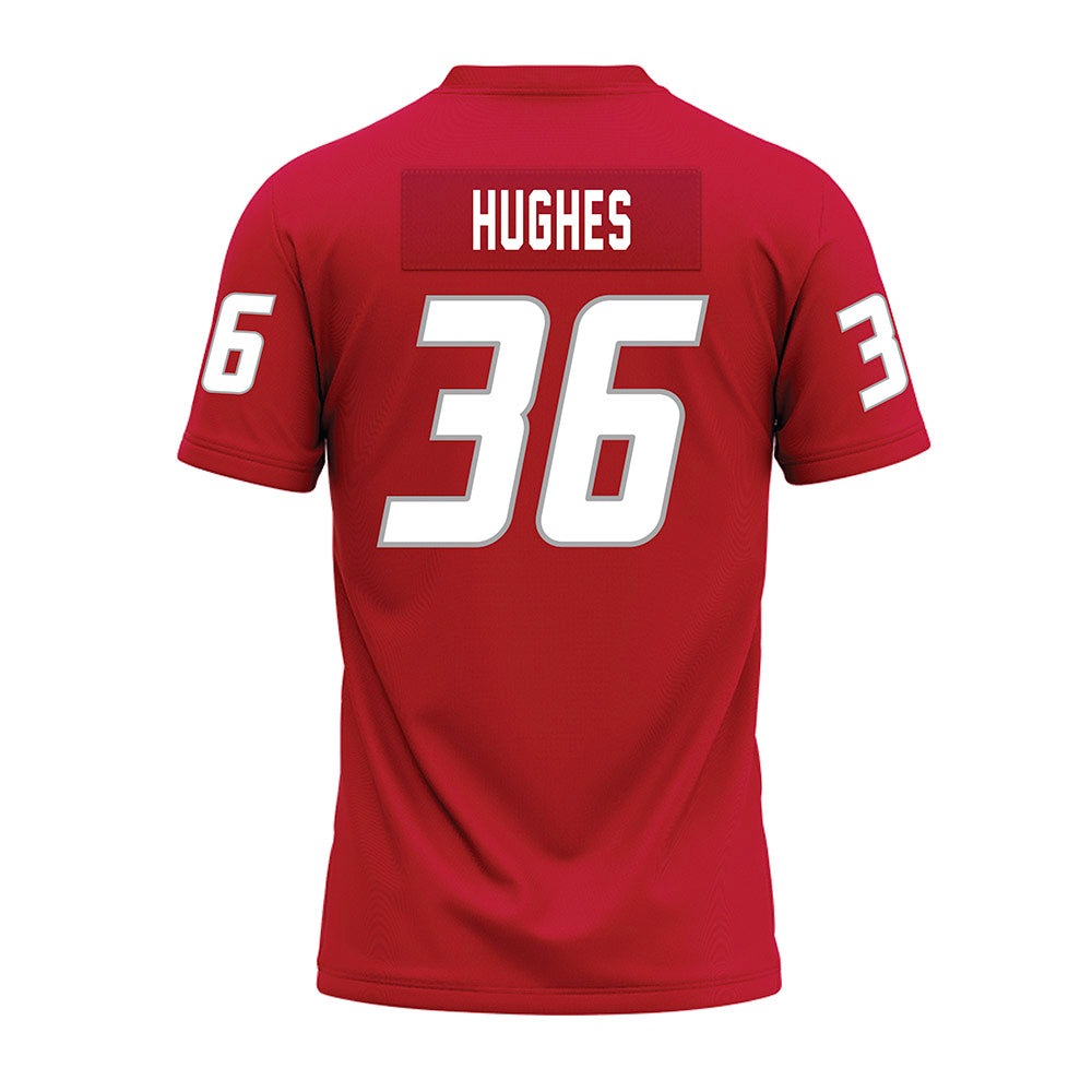 New Mexico - NCAA Football : Daniel Hughes - Red Premium Football Jersey-1