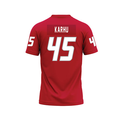 New Mexico - NCAA Football : Brett Karhu - Red Premium Football Jersey-1