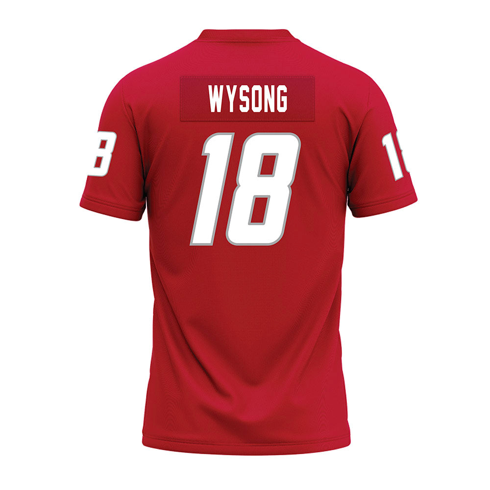 New Mexico - NCAA Football : Evan Wysong - Red Premium Football Jersey-1