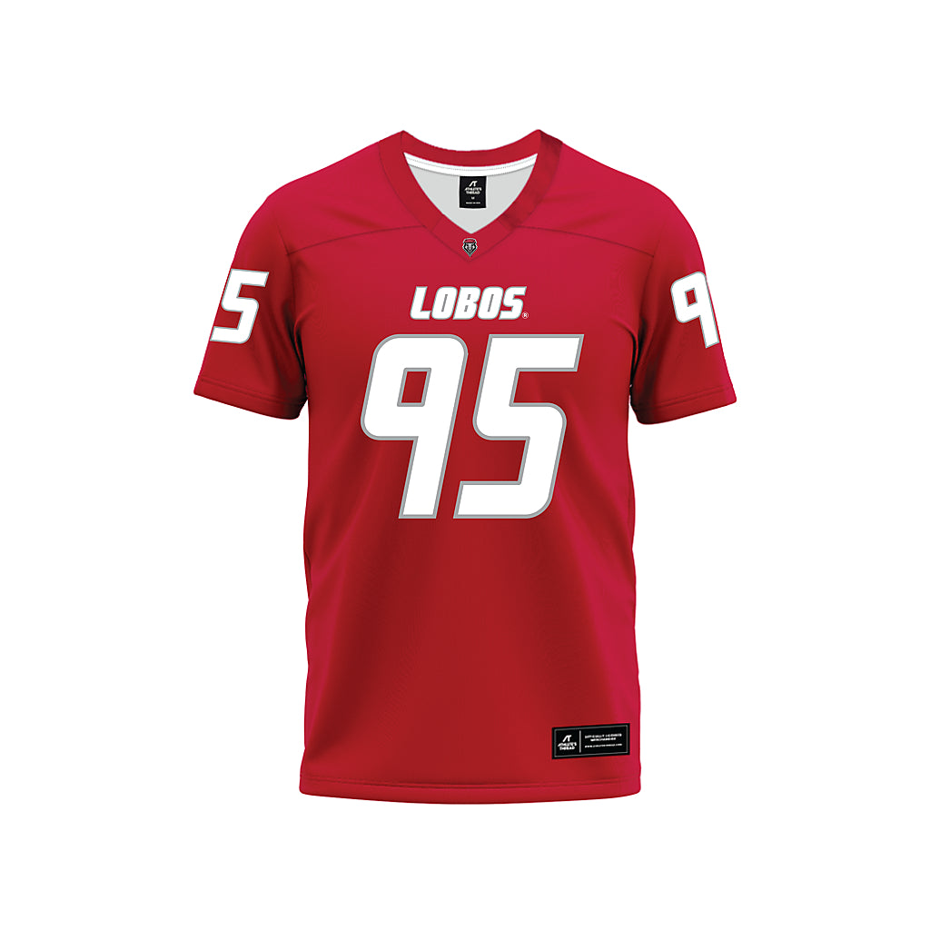 New Mexico - NCAA Football : Colby Brewer - Red Premium Football Jersey-0