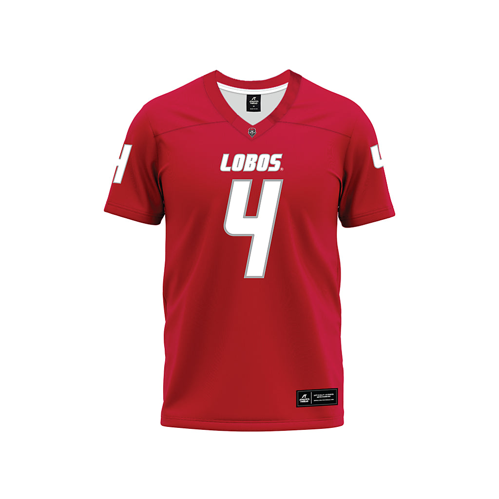 New Mexico - NCAA Football : Jayden Sheridan - Red Premium Football Jersey-0