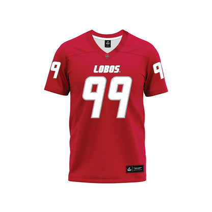 New Mexico - NCAA Football : Jack Burzynski - Red Premium Football Jersey-0