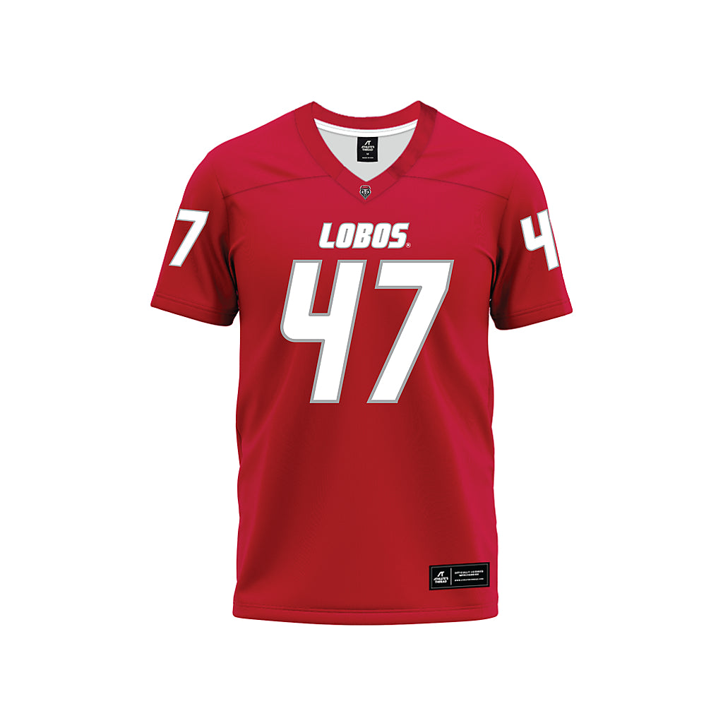 New Mexico - NCAA Football : Trey Dubuc - Red Premium Football Jersey-0