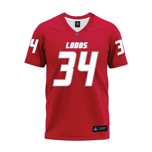 New Mexico - NCAA Football : Broden Schmidt - Red Premium Football Jersey-0