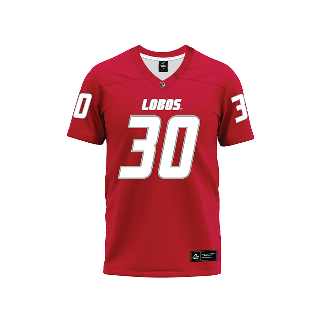 New Mexico - NCAA Football : Brendan Durkin - Red Premium Football Jersey-0