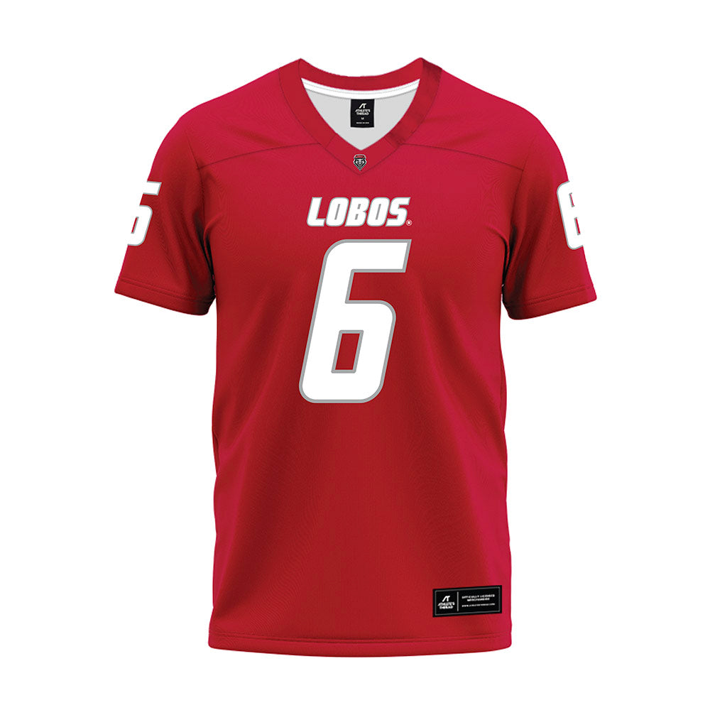 New Mexico - NCAA Football : Jaxton Eck - Red Premium Football Jersey-0