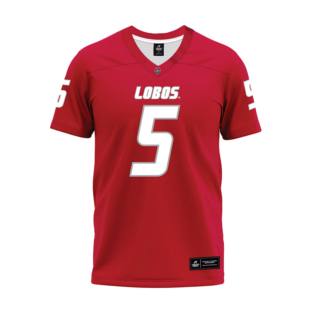 New Mexico - NCAA Football : Frankie Edwards III - Red Premium Football Jersey-0