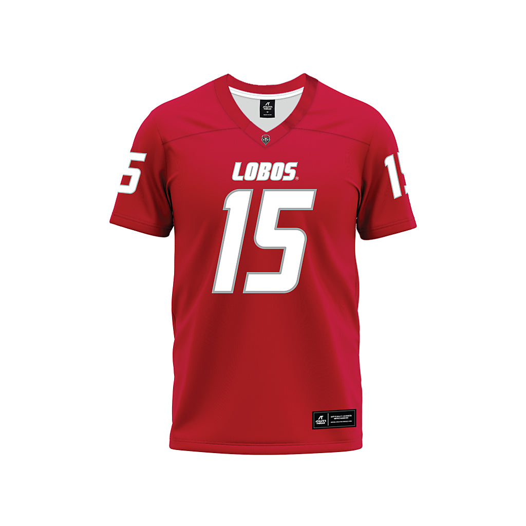 New Mexico - NCAA Football : Xavier Slayton - Red Premium Football Jersey-0