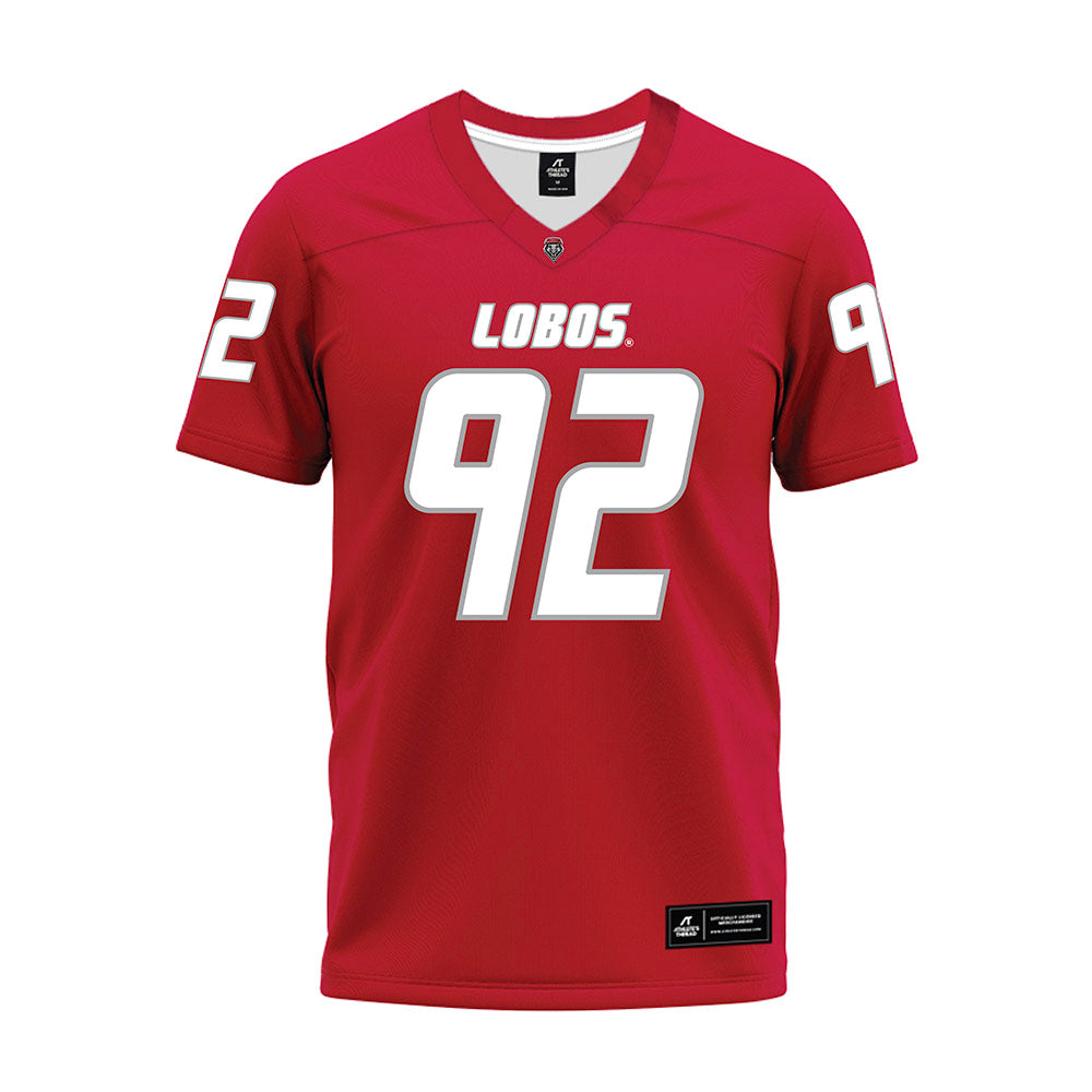 New Mexico - NCAA Football : Brian Booker - Red Premium Football Jersey-0