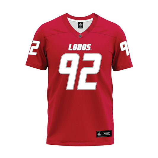 New Mexico - NCAA Football : Brian Booker - Red Premium Football Jersey-0
