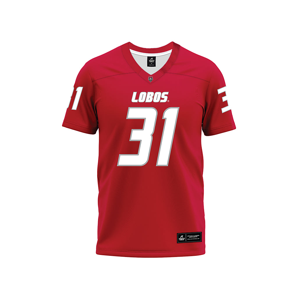 New Mexico - NCAA Football : Grant Glasgow - Red Premium Football Jersey-0