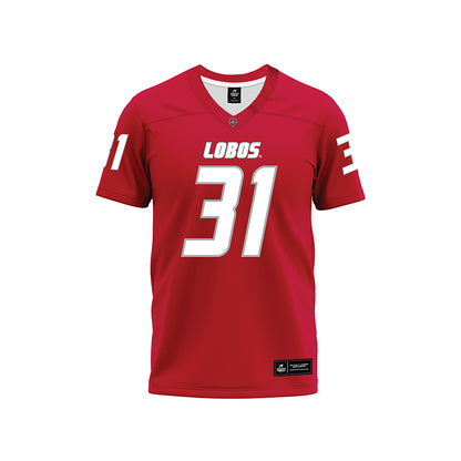 New Mexico - NCAA Football : Grant Glasgow - Red Premium Football Jersey-0