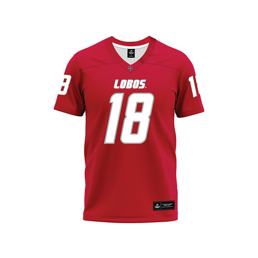 New Mexico - NCAA Football : Evan Wysong - Red Premium Football Jersey-0