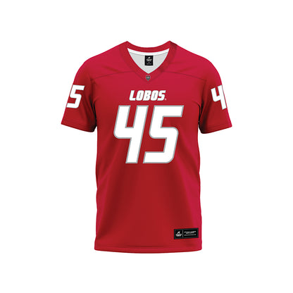 New Mexico - NCAA Football : Brett Karhu - Red Premium Football Jersey-0