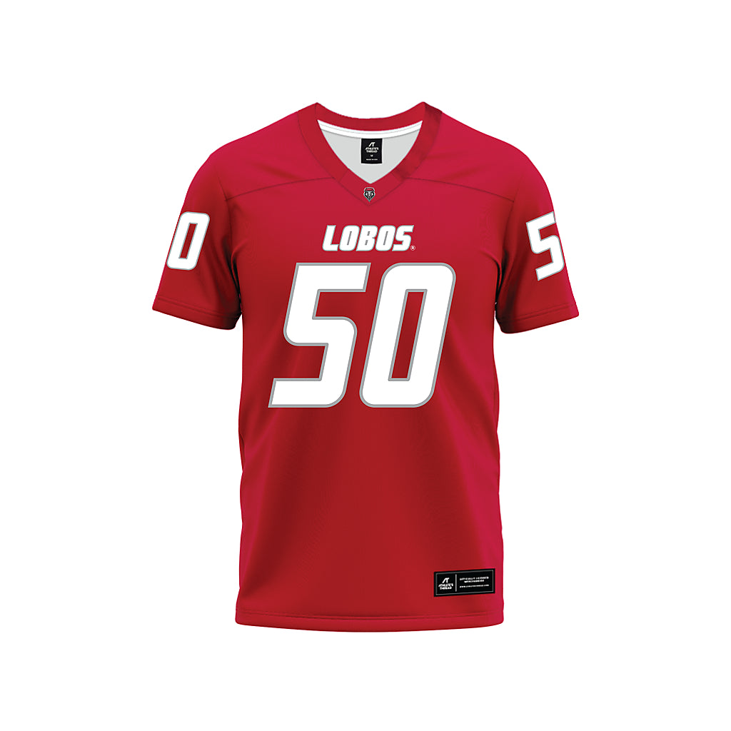 New Mexico - NCAA Football : Isaiah Sillemon - Red Premium Football Jersey-0