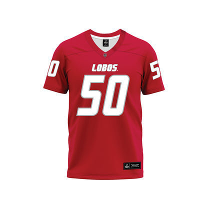 New Mexico - NCAA Football : Isaiah Sillemon - Red Premium Football Jersey-0