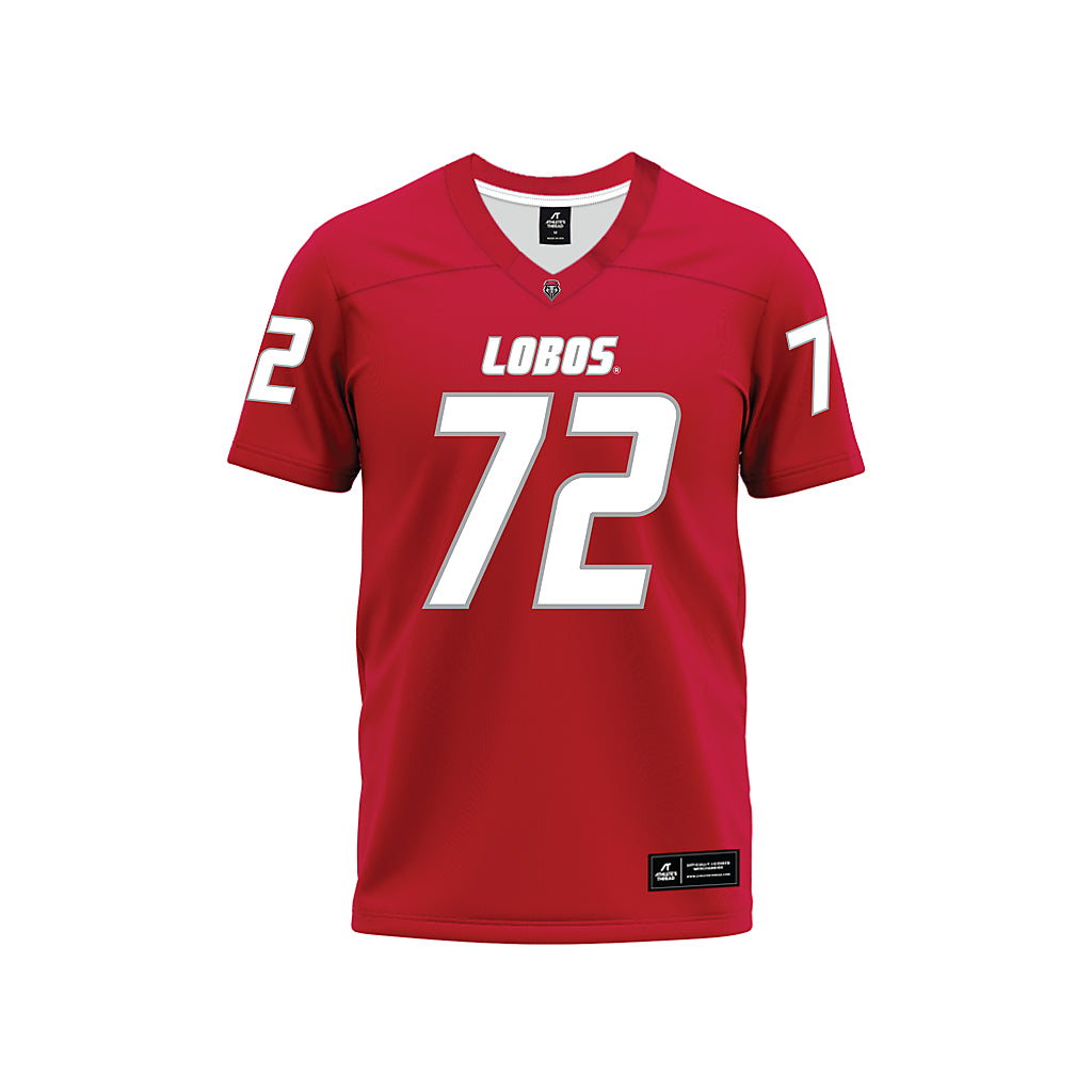 New Mexico - NCAA Football : Griffin Schureman - Red Premium Football Jersey-0