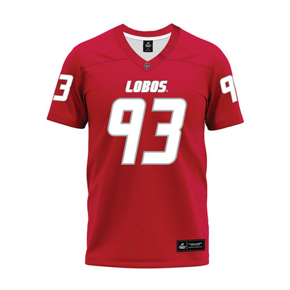 New Mexico - NCAA Football : Deven Dyer - Red Premium Football Jersey-0