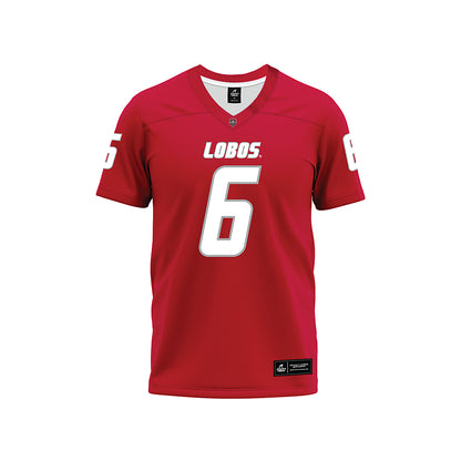 New Mexico - NCAA Football : Zhaiel Smith - Red Premium Football Jersey-0