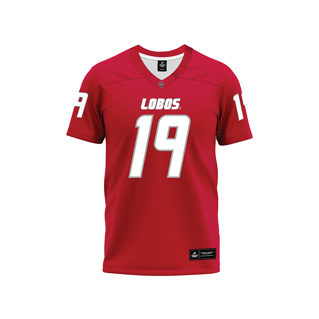 New Mexico - NCAA Football : Elijah Brody - Red Premium Football Jersey-0