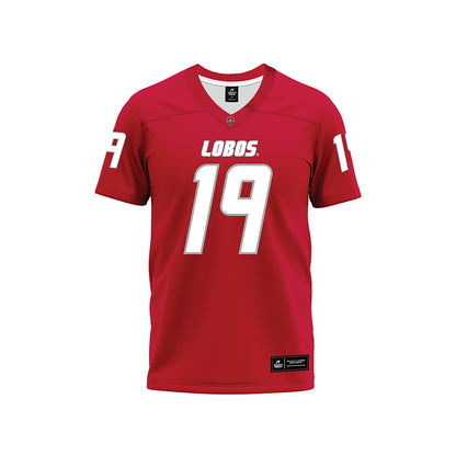 New Mexico - NCAA Football : Elijah Brody - Red Premium Football Jersey-0