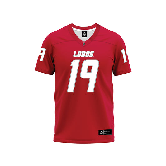 New Mexico - NCAA Football : Elijah Brody - Red Premium Football Jersey-0