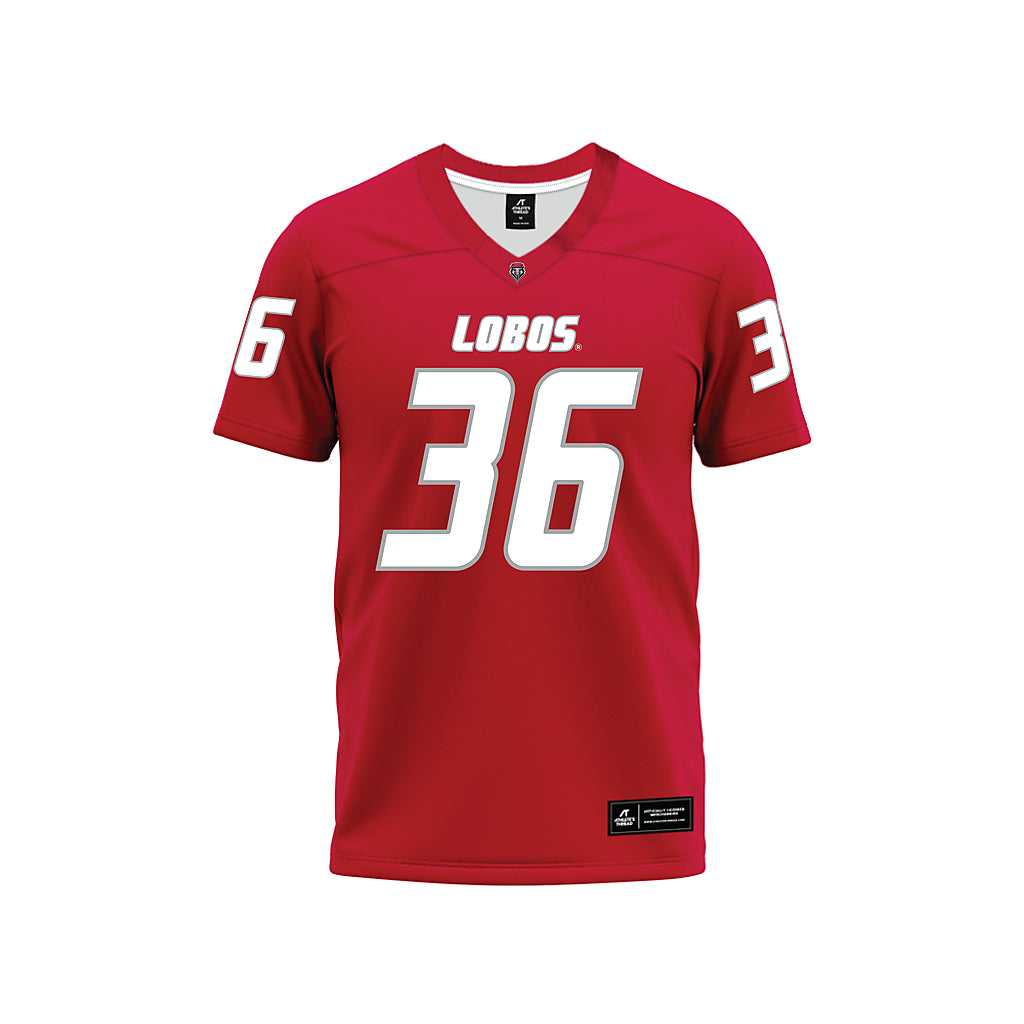 New Mexico - NCAA Football : Daniel Hughes - Red Premium Football Jersey-0