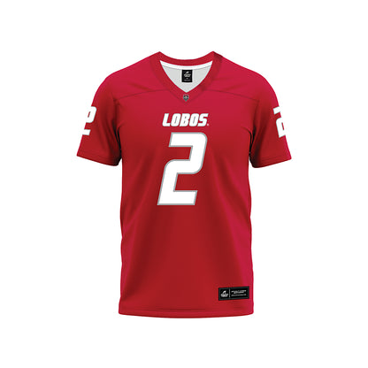New Mexico - NCAA Football : Mercury Swaim - Red Premium Football Jersey-0