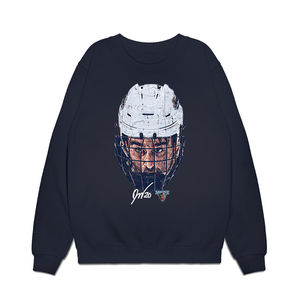 Maine - NCAA Men's Ice Hockey : Joshua Nadeau - Game Face Premium Crewneck Sweatshirt-0