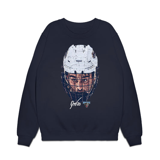 Maine - NCAA Men's Ice Hockey : Joshua Nadeau - Game Face Premium Crewneck Sweatshirt-0