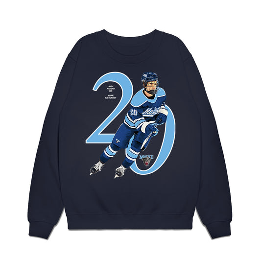 Maine - NCAA Men's Ice Hockey : Joshua Nadeau - Breakthrough Premium Crewneck Sweatshirt-0