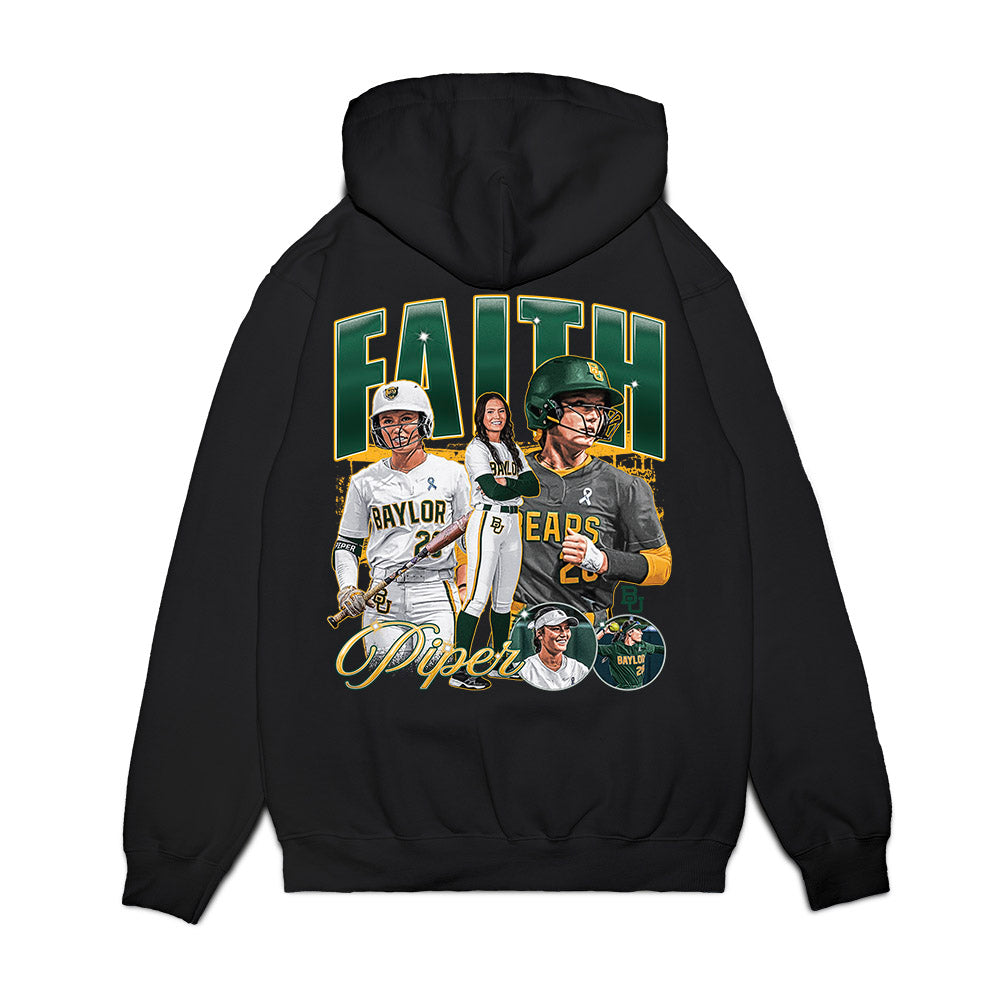 Baylor - NCAA Softball : Faith Piper - Collage Premium Hooded Sweatshirt-1