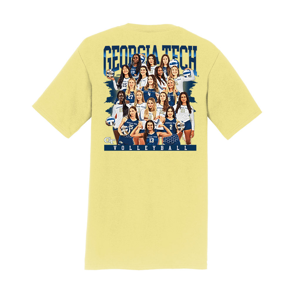 Georgia Tech - NCAA Womens Volleyball : Team Collage T-Shirt-1