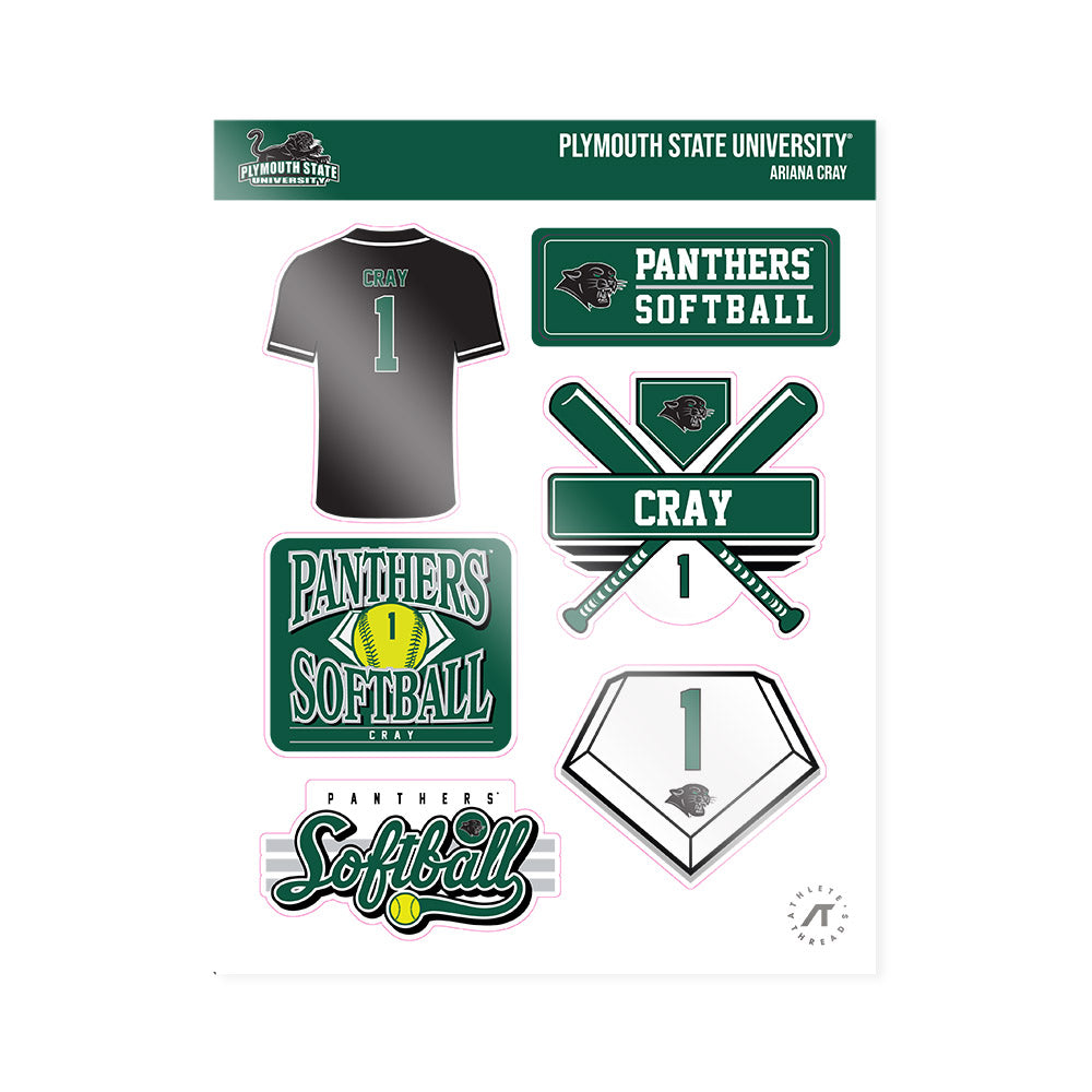 Plymouth State - NCAA Softball : Ariana Cray - Sticker Sheet-0