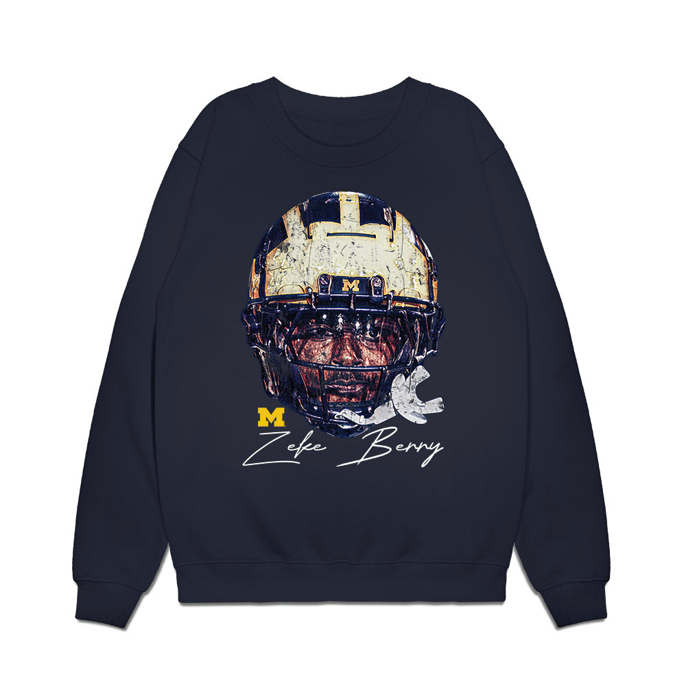 Michigan - NCAA Football : Zeke Berry - Game Face Premium Crewneck Sweatshirt-0