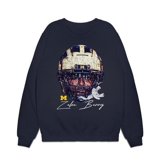 Michigan - NCAA Football : Zeke Berry - Game Face Premium Crewneck Sweatshirt-0